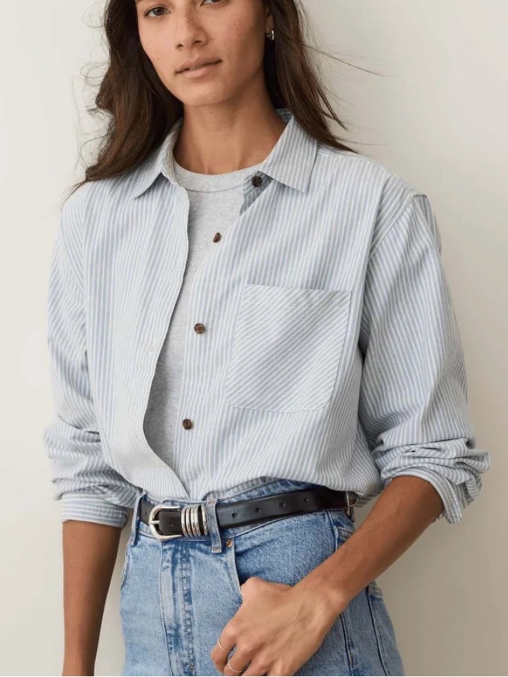 Marine Layer Women's Jane Relaxed Long Sleeve Shirt NWOT M